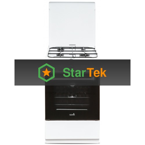 Плита газовая Cezaris ПГ 2150-02 белый, конфорок 4 шт, духовка 43 л, 51 см x 85 см x 55 см