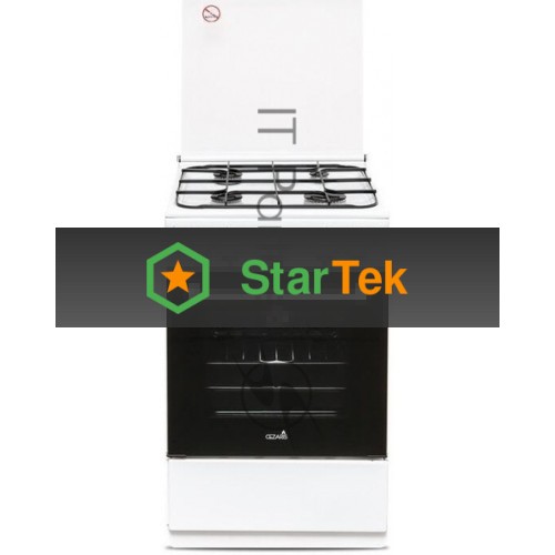 Плита газовая Cezaris ПГ 2150-08 белый, конфорок 4 шт, духовка 43 л, 51 см x 85 см x 55 см