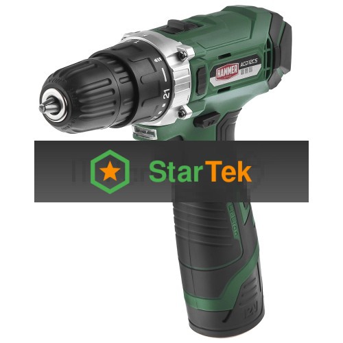 Дрель-шуруповерт Hammer ACD12CS, Аккумуляторная, 12В