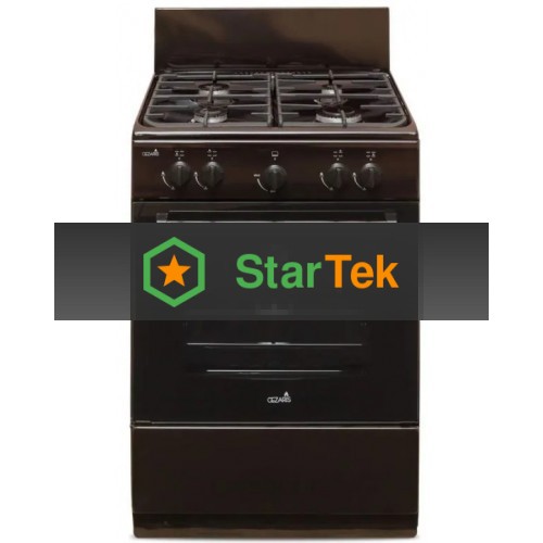 Плита газовая Cezaris ПГ 3200-00 коричневый, конфорок 4 шт, духовка 59 л, 60 см x 85 см x 60 см