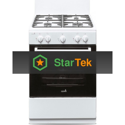 Плита газовая Cezaris ПГ 3200-00 белый, конфорок 4 шт, духовка 59 л, 60 см x 85 см x 60 см