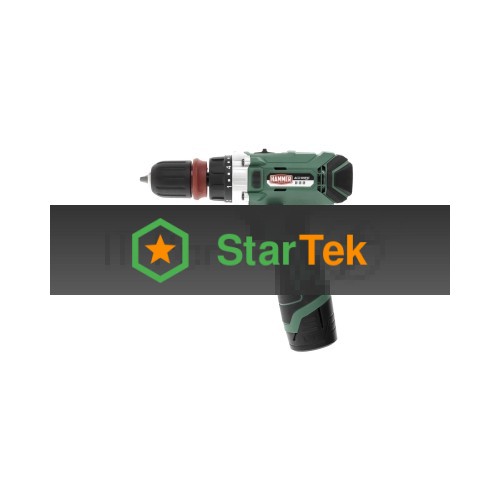 Дрель-шуруповерт Hammer ACD122QC, Аккумуляторная, 12В, 2 АКБ, Кейс