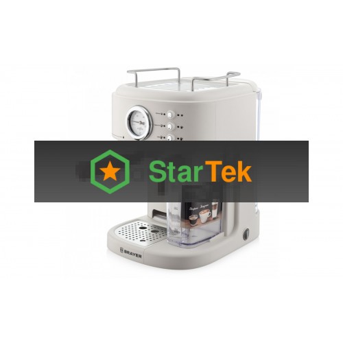 Кофеварка BRAYER BR1108, 1300 Вт, 15 бар, автомат.капучин, резерв 1,5л, резер.д.молока 0,5 л