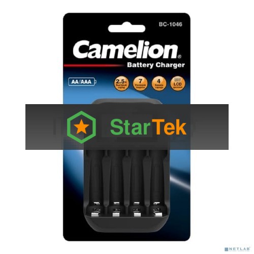 Быстрое зарядное устр-во с индикацией Camelion BC-1046 (4хАА, ААА)