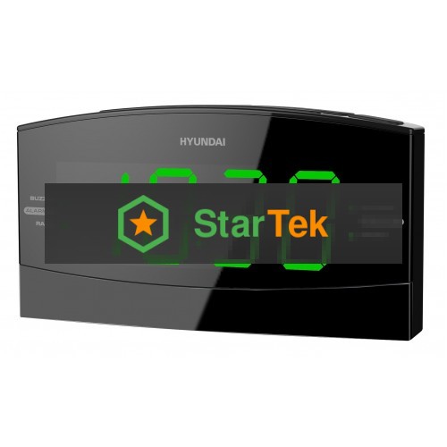 Радиобудильник Hyundai H-RCL238 черный LCD подсв:зеленая часы:цифровые FM