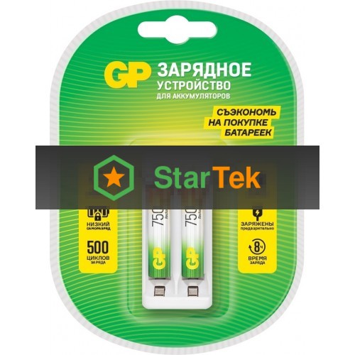 Зарядное устройство GP Rechargeable E211/75AAAHCCS-2CR1 AA/AAA NiMH 750mAh (2шт) блистер