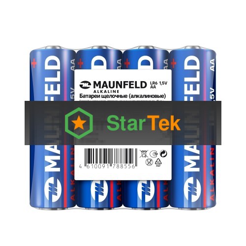 Батарейки Maunfeld Alkaline AA (LR6) MBLR6-SR40, спайка 4 шт, 1.5 В