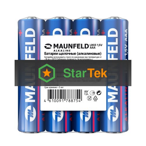 Батарейки Maunfeld Alkaline ААА(LR03 MBLR03-SR40, спайка 4 шт., 1.5 В