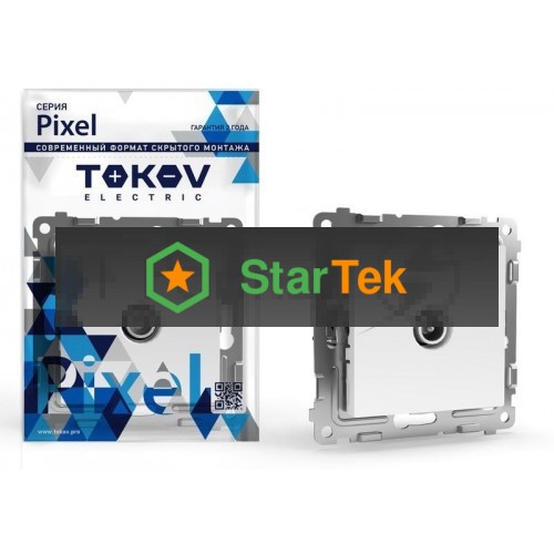 Коннектор TV СП Pixel механизм бел. TOKOV ELECTRIC TKE-PX-A1C-C01