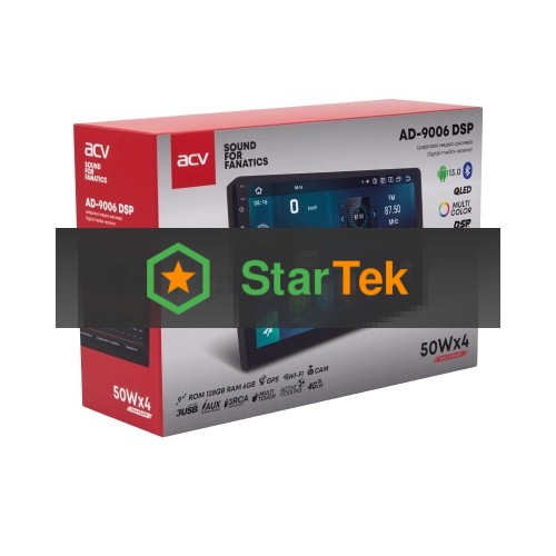 Автомагнитола ACV AD-9006DSP 2DIN 4x50Вт v5.0 AUX 6144Mb DSP Android 13 9