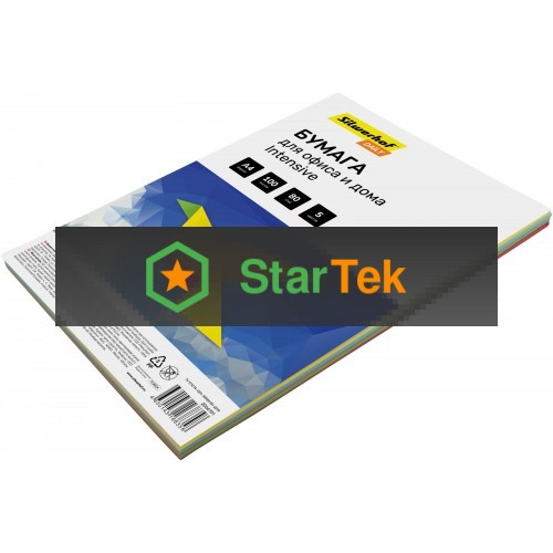 Бумага Silwerhof DAILY A4/80г/м2/100л./радуга интенсив (5цветов)