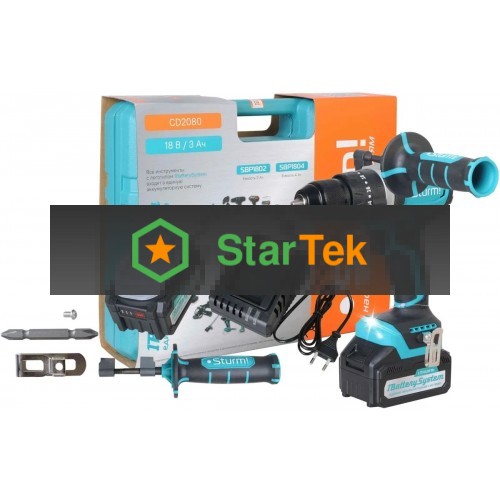Дрель-шуруповерт Sturm! CD2080 аккум. патрон:быстрозажимной (кейс в комплекте)