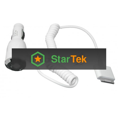 Автомобильная зарядка для Apple iPhone4s, iPhone4 (5V, 1A) белый