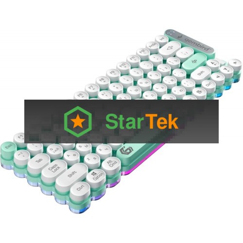 Беспроводная клавиатура Gembird KBW-9, 80кл, подсветка 6 цв, BT 5.1/радио/USB, белая Беспроводная клавиатура Gembird KBW-9, 80кл, подсветка 6 цв, BT 5.1/радио/USB, белая