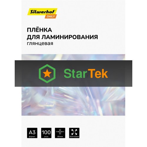 Пленка для ламинирования Silwerhof 80мкм A3 (100шт) глянцевая 426x303мм Daily