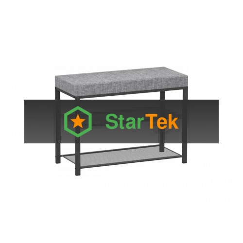 Банкетка ЗМИ Торонто 23S каркас черный,сиденье сер БТ23СЧС