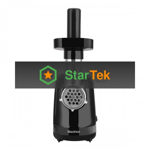 Мясорубка Blackton Bt MG1111 черный, 1200В, производительность до 1.5 кг/мин / Количество скоростей: 1 / Функция реверса / DualProtect технология: защита от перегрузки и перегрева / Прорезиненные ножки / Материал корпуса: пластик / Материал загрузочного о