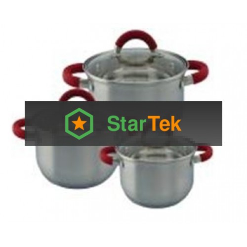 KELLI KL-4236 6 пред.(Наб. кастрюль-3 шт.- 1,9л, 2,6л и 3,6л. Внутри шкала измерения. Силикон. ручки не нагреваются. Высококач. нерж. сталь. 5-слойное капсульное дно. Зеркал. поверхность. Матовая полоска. Можно использовать на всех типах плит. Стекл. крыш