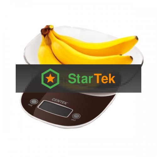 Весы кухонные Centek CT-2456 (шоколад) электр., max 7кг(!!!), шаг 1г, большая съемная чаша, дисплей