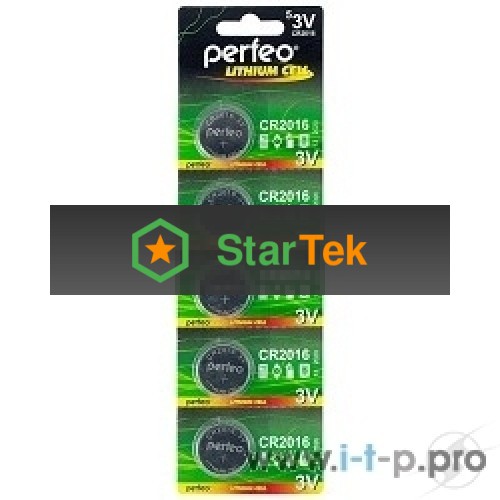 Батарейка Perfeo CR2016/5BL Lithium Cell