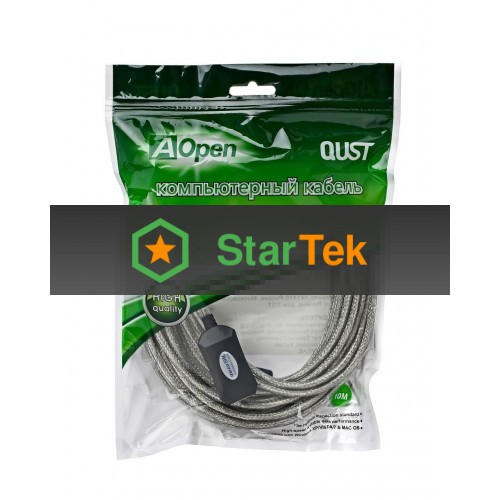 Кабель AM/AF USB2.0 10м Aopen удлинитель активный(с усилителем) USB2.0-repeater, ACU823-10M