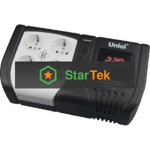 Стабилизатор напряжения UNIEL (9621) U-ARS-500/1 серия Standard - Expert 500 ВА(Однофазный электронны(релейный)стабилизатор,цифровой дисплей,номинальная мощность 0,5кВА,диапазон входного напряжения 145-280В,выходное напряжение 220+/-10%В,частота 50/60Гц,т