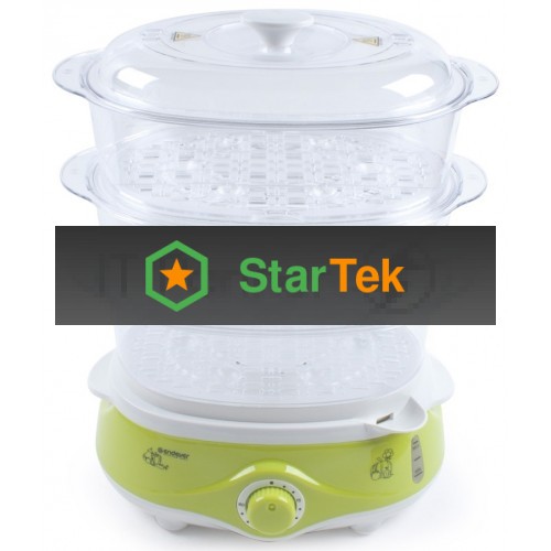 Пароварка Endever Vita-171, белый/зеленый, мощность 1000 Вт, объем 11 л