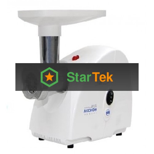 Мясорубка Аксион М31.01 (максимальная мощность 1500 Вт, номинальная мощность 230 Вт, производительность — до 100 кг/час, масса — 4 кг, функция РЕВЕРС, отсек для хранения решеток и сетевого шнура, решетка с отверстиями д. 5 мм, решетка с отверстиями д. 7 м