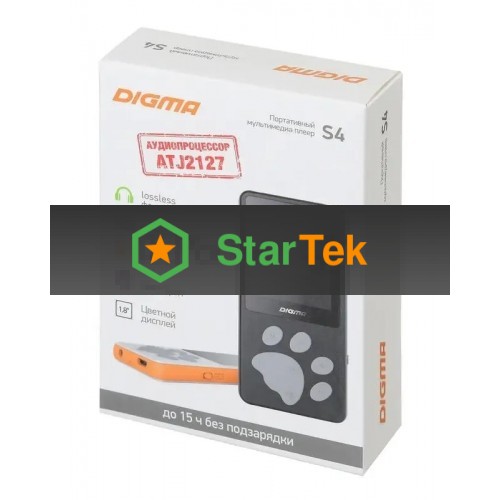 Плеер Hi-Fi Flash Digma S4 8Gb белый/оранжевый/1.8