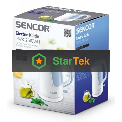Чайник электрический Sencor SWK 2510WH пластик, 2,5 л, 2200 Вт, белый