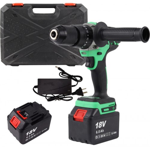 Дрель-шуруповерт Zitrek Green Impact 063-4046, Аккумуляторная, 18В, 2 АКБ, Ударная, Кейс