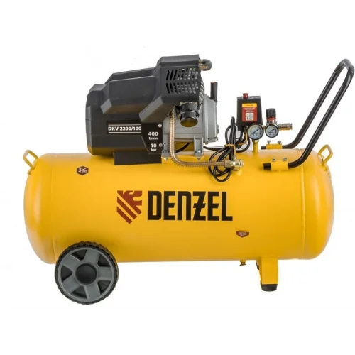 Компрессор Denzel воздушный DKV2200/100,Х-PRO 2.2 кВт, 400 л/мин, 100л 58079
