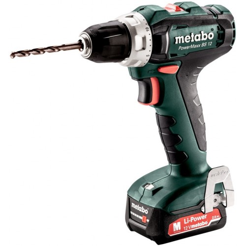 Дрель-шуруповерт Metabo PowerMaxx BS 12 601036500, Аккумуляторный, 12В, 2 АКБ, Кейс