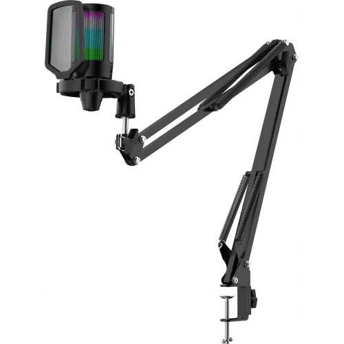 Игровой стрим микрофон Defender Impulse GMC 650 USB, RGB, стойка, провод 1.7 м_1