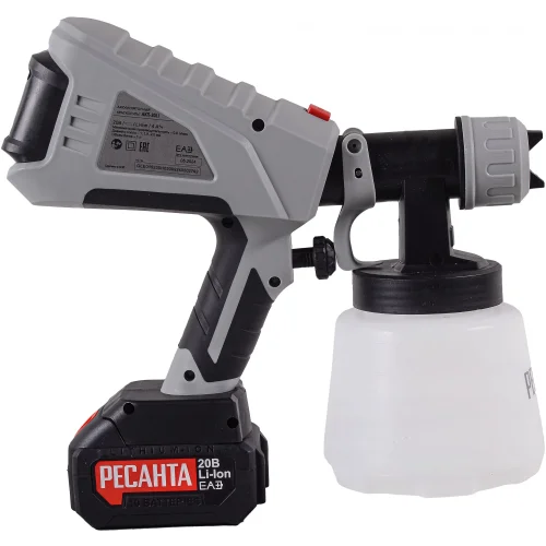 Краскопульт аккумуляторный Ресанта АКП-20Li (в комплекте 1 АКБ и ЗУ) 75/17/3
