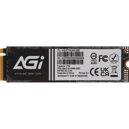 Накопитель SSD AGI AI298 M.2 PCIe 4Tb RETAIL-Color Box