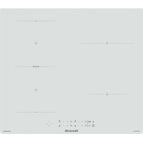 Варочная поверхность Brandt, индукционная, 4 варочных зоны, 14 уровней мощности, индикация остаточного тепла, таймер, Ultraboost, белый