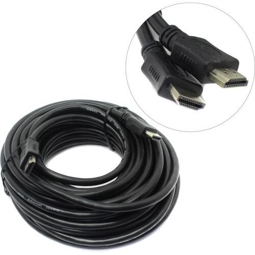Кабель HDMI C-HM-HM-10M Wize, 10 м, v.2.0, 19M/19M, позол.разъемы, экран, черный, пакет