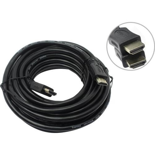 Кабель HDMI C-HM-HM-7.5M Wize, 7.5 м, v.2.0, 19M/19M, позол.разъемы, экран, черный, пакет