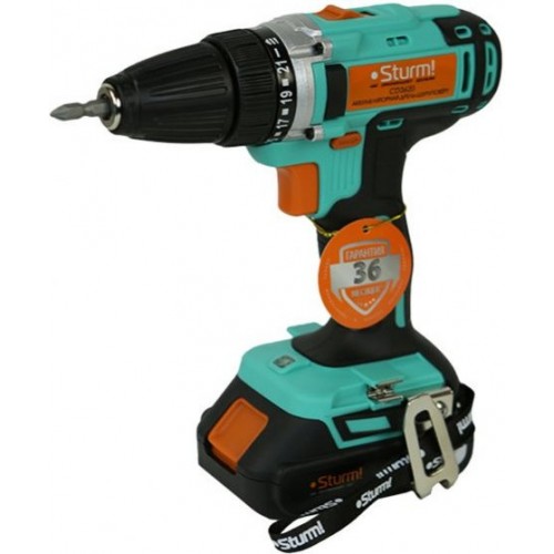 Дрель-шуруповерт Sturm CD3620, Аккумуляторная, 20В, 2 АКБ, Кейс