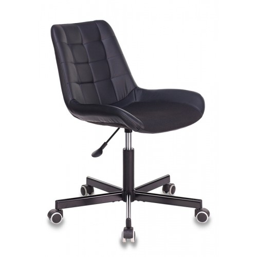 Кресло Бюрократ CH-350M/BLACK без подлокотников черный искусст.кожа/ткань крестовина хром