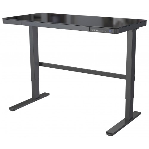 Стол Cactus CS-EGD-BBK столешница стекло черный, каркас черный