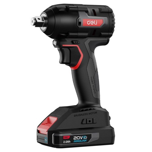 Гайковерт ударный аккумуляторный Deli DE-BS20-1D2 (2АКБ*2Ач + ЗУ, 20V, 350Нм, 0-2800об/мин, 0-3600уд/мин, сумка)