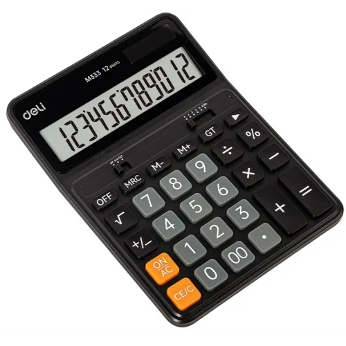 Калькулятор настольный Deli Askend EM333 черный 12-разр. Калькулятор настольный Deli Askend EM333 черный 12-разр.