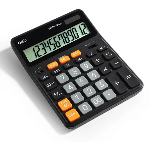 Калькулятор настольный Deli Askend EM999 черный 12-разр. Калькулятор настольный Deli Askend EM999 черный 12-разр.