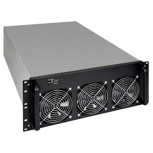 Корпус для майнинга ExeGate EX288960RUS Pro 8-650 <без БП, 2*USB, 6*fan 120мм, места под: 8 видеокарт, 1 БП>
