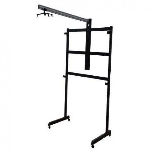 Мобильная напольная стойка IQBoard STWP-06/1 для интерактивных досок, черная, многоуровневое крепление по высоте, на колесах, с универсальным креплением для коротко/ультракороткофокусного проектора с точной подстройкой и для miniPC, GE(3 места)