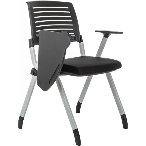 Стул Бюрократ X-Click-PP черный со столиком на ножках, металл серый