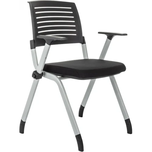 Стул Бюрократ X-Click черный, на ножках металл серый