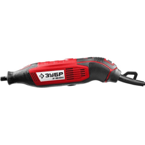 Гравер электрический, ЗУБР ЗГ-160 КН41, 220В, 160 Вт, 3.2 мм, 15000-35000 об/мин, набор насадок, цанг и державок, гибкий вал, штатив, 41 предмет, кейс
